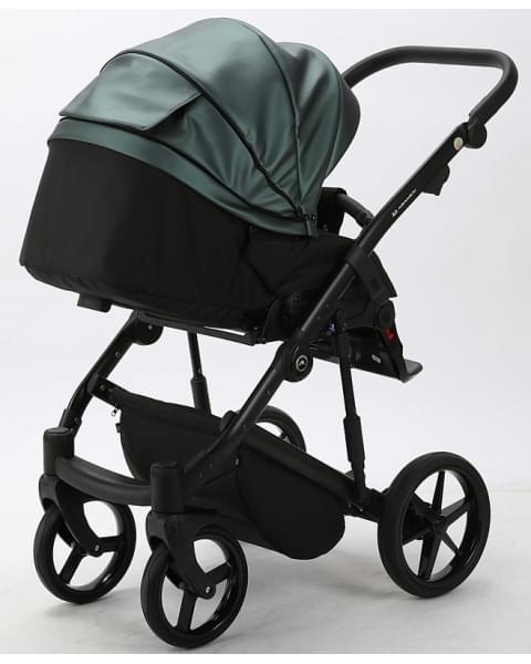 Детская коляска Adamex Mobi Deluxe 2 в 1 M-SD07 (ТЕМНО-ЗЕЛЕНЫЙ ПЕРЛ+ЧЕРН.КОЖА)