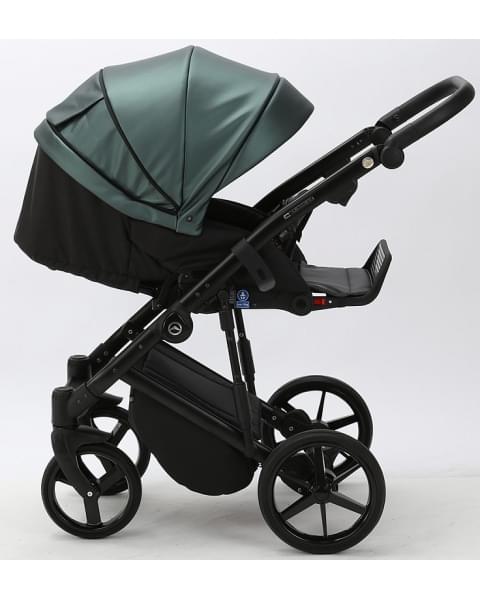 Детская коляска Adamex Mobi Deluxe 2 в 1 M-SD07 (ТЕМНО-ЗЕЛЕНЫЙ ПЕРЛ+ЧЕРН.КОЖА)