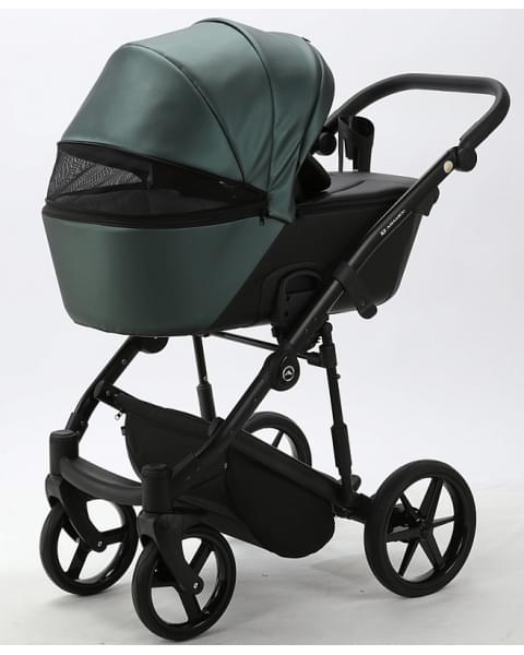 Детская коляска Adamex Mobi Deluxe 2 в 1 M-SD07 (ТЕМНО-ЗЕЛЕНЫЙ ПЕРЛ+ЧЕРН.КОЖА)