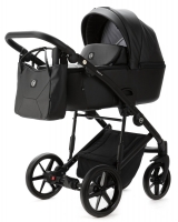 Детская коляска Adamex Mobi Deluxe New 2 в 1 MN-SA02 ЧЕРНАЯ КОЖА