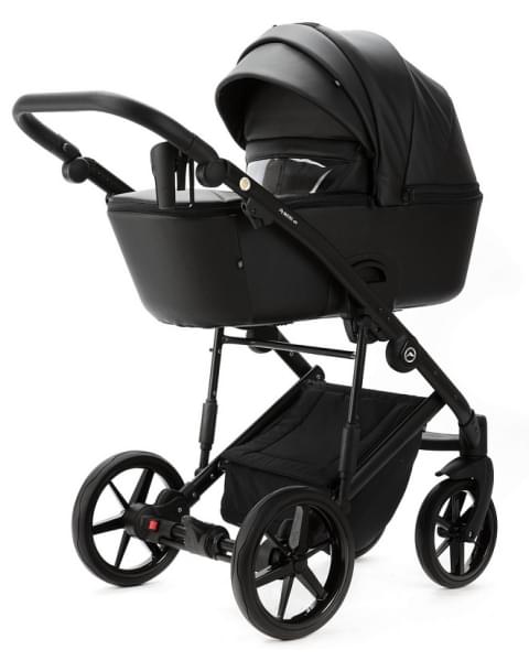 Детская коляска Adamex Mobi Deluxe New 2 в 1 MN-SA02 ЧЕРНАЯ КОЖА
