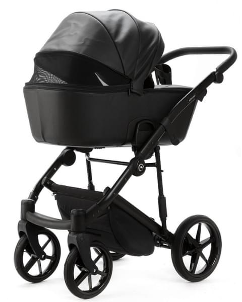 Детская коляска Adamex Mobi Deluxe New 2 в 1 MN-SA02 ЧЕРНАЯ КОЖА