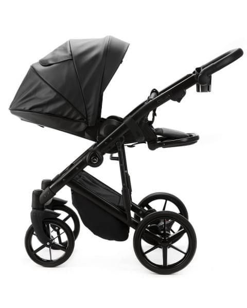 Детская коляска Adamex Mobi Deluxe New 2 в 1 MN-SA02 ЧЕРНАЯ КОЖА