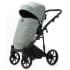 Детская коляска Adamex Mobi Deluxe New 2 в 1 MN-SA20 СЕРО-ЗЕЛЕНАЯ КОЖА
