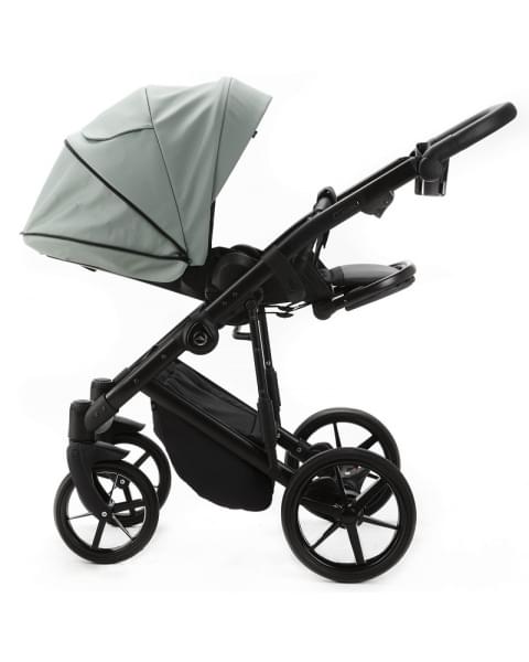 Детская коляска Adamex Mobi Deluxe New 2 в 1 MN-SA20 СЕРО-ЗЕЛЕНАЯ КОЖА
