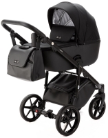 Детская коляска Adamex Nola 3 в 1 N-PS1 TIP (ЧЕРН.+ ЧЕРН.КОЖА)