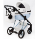 Детская коляска Adamex Quantum Superstar Deluxe 2 в 1 Q-STAR138-K (БЕЛ.КОЖА+ГОЛУБ.ДНО+ГОЛУБ.РАМА)