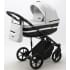 Детская коляска Adamex Rimini 2 в 1 RI29-LUX СВ.СЕР.ЖАККАРД+ЧЕРН.КОЖА+БЕЛ.ОТДЕЛКА