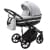 Детская коляска Adamex Rimini 2 в 1 RI32B LUX (СЕР.ЖАККАРД+ЧЕРН.КОЖА+СЕРЕБР.ОТДЕЛКА)