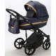 Детская коляска Adamex Rimini Deluxe 2 в 1 RI250 Т.СИН.ПЕРЛ.КОЖА+ЗОЛОТО.ОТДЕЛКА