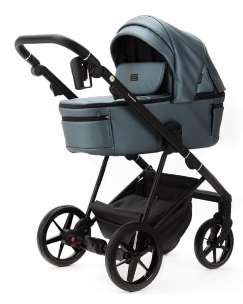 Детская коляска Adamex Vasco Deluxe 2 в 1 V-SM18 (ГОЛУБОЙ МЕТАЛИК КОЖА)