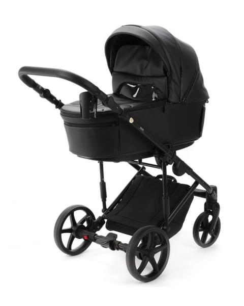Детская коляска Adamex Zico Deluxe New 2 в 1 ZN-SA02 ЧЕРНАЯ КОЖА