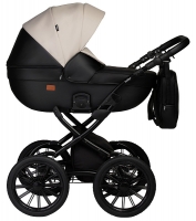 Детская коляска Indigo Mio Eco Plus 14 2 в 1 04 черная кожа+св.бежевая кожа