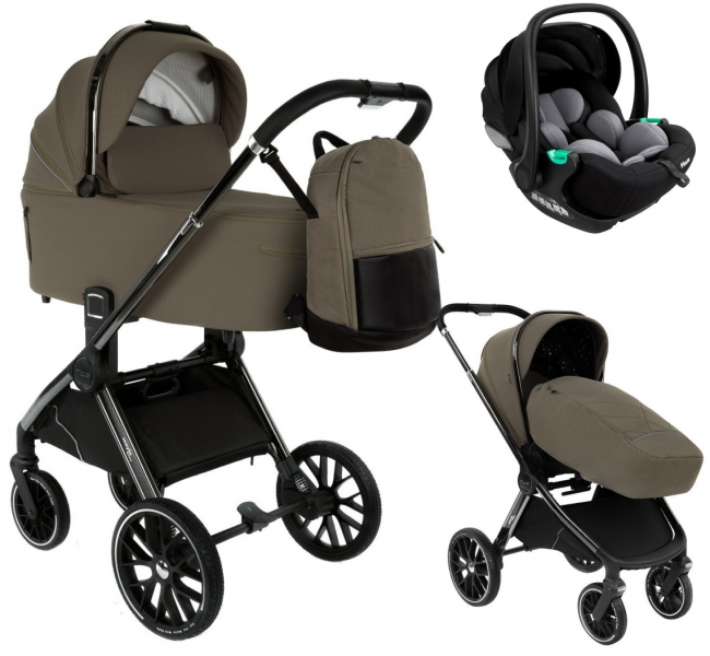 Детская коляска Pituso Mayla Luxury 3 в 1 с автокреслом Baesa Mocca