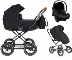 Детская коляска Roan Bass Next Classic d12 3 в 1 с автокреслом Tutis Elo Lux EduSky Black RCL063/1 Black