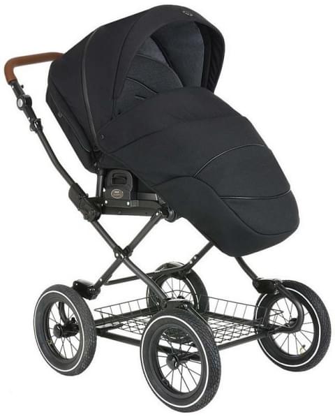 Детская коляска Roan Bass Next Classic d12 3 в 1 с автокреслом Tutis Elo Lux EduSky Black RCL063/1 Black