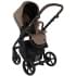 Детская коляска Roan Esso 2025 Кожа 2 в 1 ESSK/211/1 Camel/Black/руч.Тем.коричневый