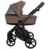 Детская коляска Roan Esso 2025 Кожа 2 в 1 ESSK/211/1 Camel/Black/руч.Тем.коричневый