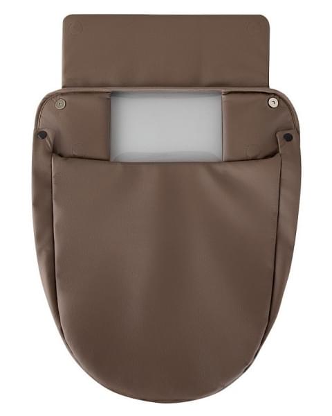 Детская коляска Roan Esso 2025 Кожа 2 в 1 ESSK/211/1 Camel/Black/руч.Тем.коричневый
