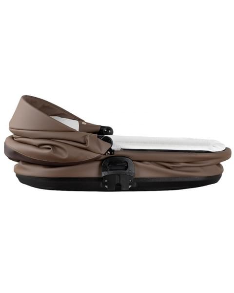 Детская коляска Roan Esso 2025 Кожа 2 в 1 ESSK/211/1 Camel/Black/руч.Тем.коричневый