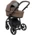 Детская коляска Roan Esso 2025 Кожа 2 в 1 ESSK/211/1 Camel/Black/руч.Тем.коричневый