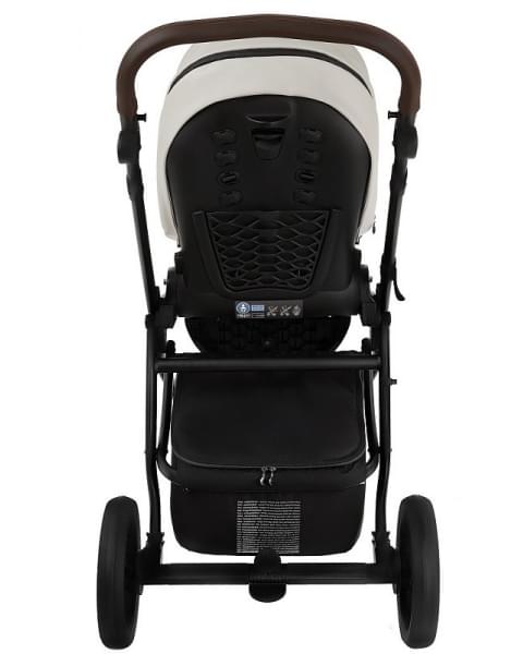 Детская коляска Roan Esso 2025 Кожа 2 в 1 ESSK/213/1 Island Stone /Black/руч.Тем.коричневый
