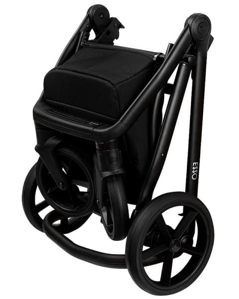 Детская коляска Roan Esso 2025 Кожа 2 в 1 ESSK/213/1 Island Stone /Black/руч.Тем.коричневый