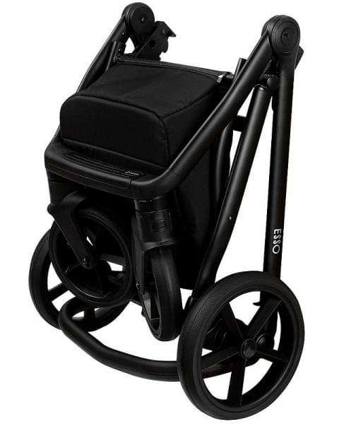 Детская коляска Roan Esso 2025 Кожа 2 в 1 ESSK/215/1 White/Black/руч.Тем.коричневый