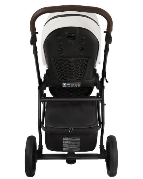 Детская коляска Roan Esso 2025 Кожа 2 в 1 ESSK/215/1 White/Black/руч.Тем.коричневый