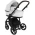 Детская коляска Roan Esso 2025 Кожа 2 в 1 ESSK/215/1 White/Black/руч.Тем.коричневый
