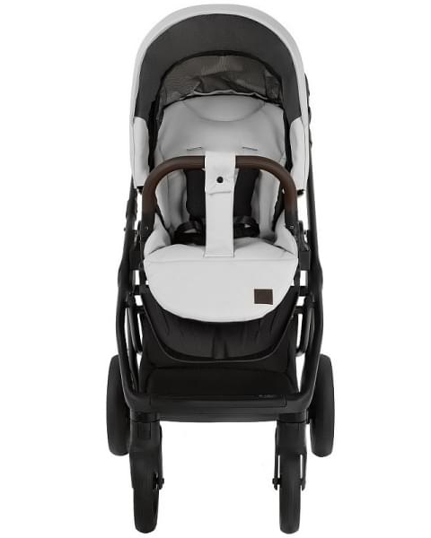 Детская коляска Roan Esso 2025 Кожа 2 в 1 ESSK/215/1 White/Black/руч.Тем.коричневый