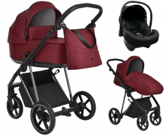 Детская коляска Roan Sol Luxury 3 в 1 с автокреслом Tutis Elo Lux EduSky Black RSL/4041 Porto/Nikiel