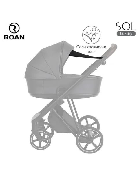 Детская коляска Roan Sol Luxury 3 в 1 с автокреслом Tutis Elo Lux EduSky Black RSL/4041 Porto/Nikiel
