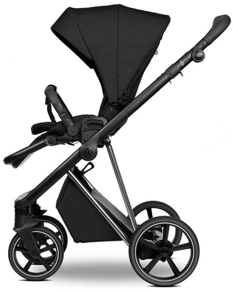 Детская коляска Roan Sol Vintage Luxury 3 в 1 с автокреслом Tutis Elo Lux EduSky Black VIN 05/CB Caviar Black/Nickel/руч.Black