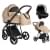 Детская коляска Roan Sol Кожа 3 в 1 с автокреслом Tutis Elo Lux EduSky Black RSL/2021 Caramel/Black/руч.Тем.коричневый