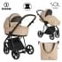 Детская коляска Roan Sol Кожа 3 в 1 с автокреслом Tutis Elo Lux EduSky Black RSL/2021 Caramel/Black/руч.Тем.коричневый