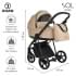 Детская коляска Roan Sol Кожа 3 в 1 с автокреслом Tutis Elo Lux EduSky Black RSL/2021 Caramel/Black/руч.Тем.коричневый