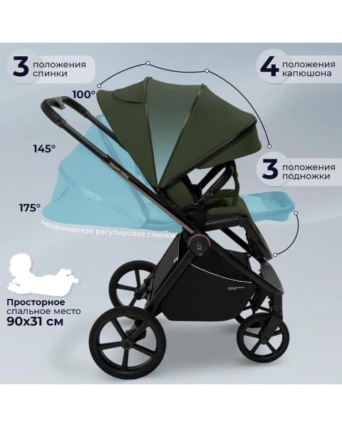 Детская коляска Sweet Baby Elegante Therma SBL 2 в 1 Green