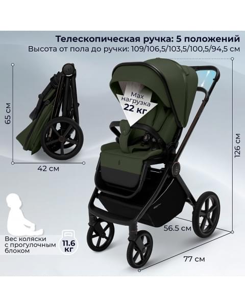 Детская коляска Sweet Baby Elegante Therma SBL 2 в 1 Green
