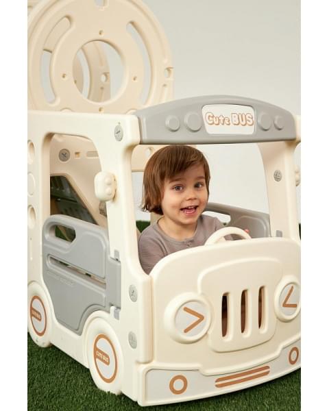 Игровой комплекс с горкой UNIX Kids Bus 171 см Grey