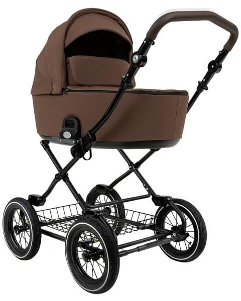 Детская коляска Roan Bass Next Classic 2.0 d12 3 в 1 с автокреслом Tutis Elo Lux EduSky Black BNC/81/2 Mocha Mousse/Black/руч.Cappuccino