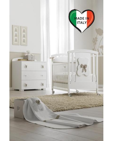 Тумба-комод с пеленальным столом Erbesi Dudu белый/песочный