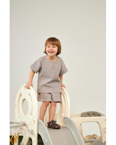 Игровой комплекс с горкой UNIX Kids Bus 171 см Grey