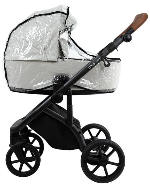 Детская коляска Roan Bass Next Кожа 2.0 3 в 1 с автокреслом Tutis Elo Lux EduSky Black BNL/70/2 Island Stone /Black/ руч.Коричневый