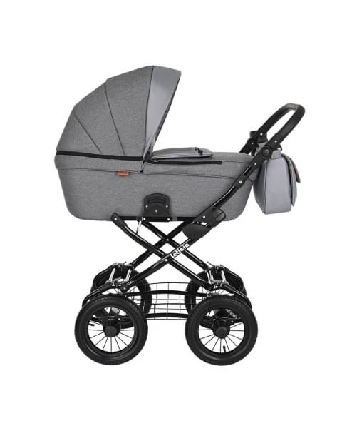 Коляска-люлька Pituso Leticia Classic / колеса d12, Grey + Кожа Grey Metalic (Серый)