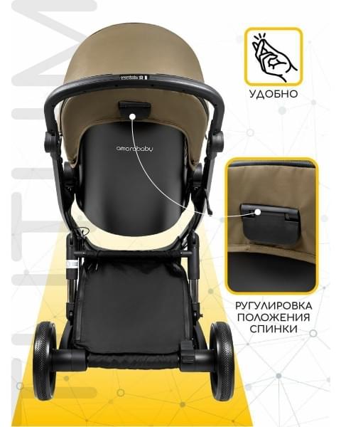Коляска детская 2 в 1 AmaroBaby Tutum, Beige