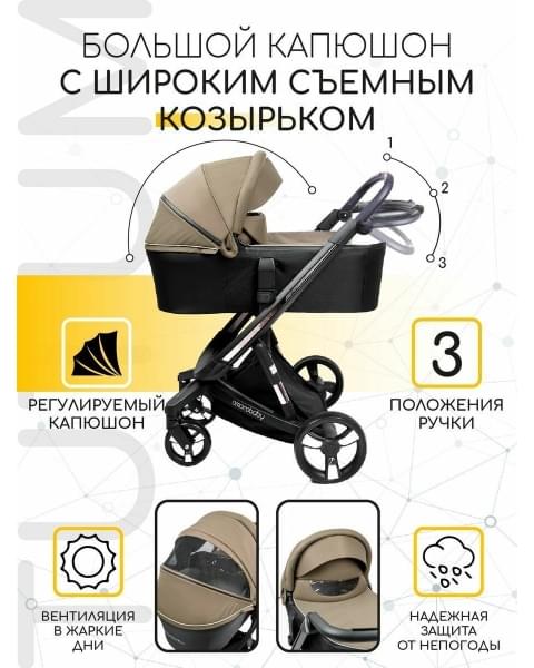 Коляска детская 2 в 1 AmaroBaby Tutum, Beige