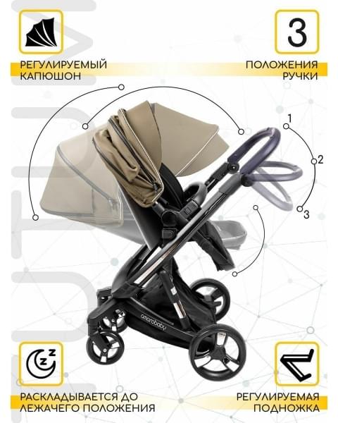 Коляска детская 2 в 1 AmaroBaby Tutum, Beige