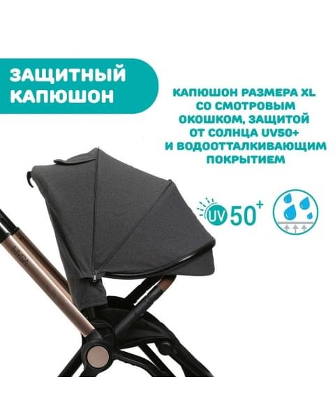 Коляска 2 в 1 Chicco Mysa, Black Satin (Черный)