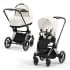 Коляска 2 в 1 Cybex Priam IV Platinum Collection шасси Chrome Brown, Off White (Белый)